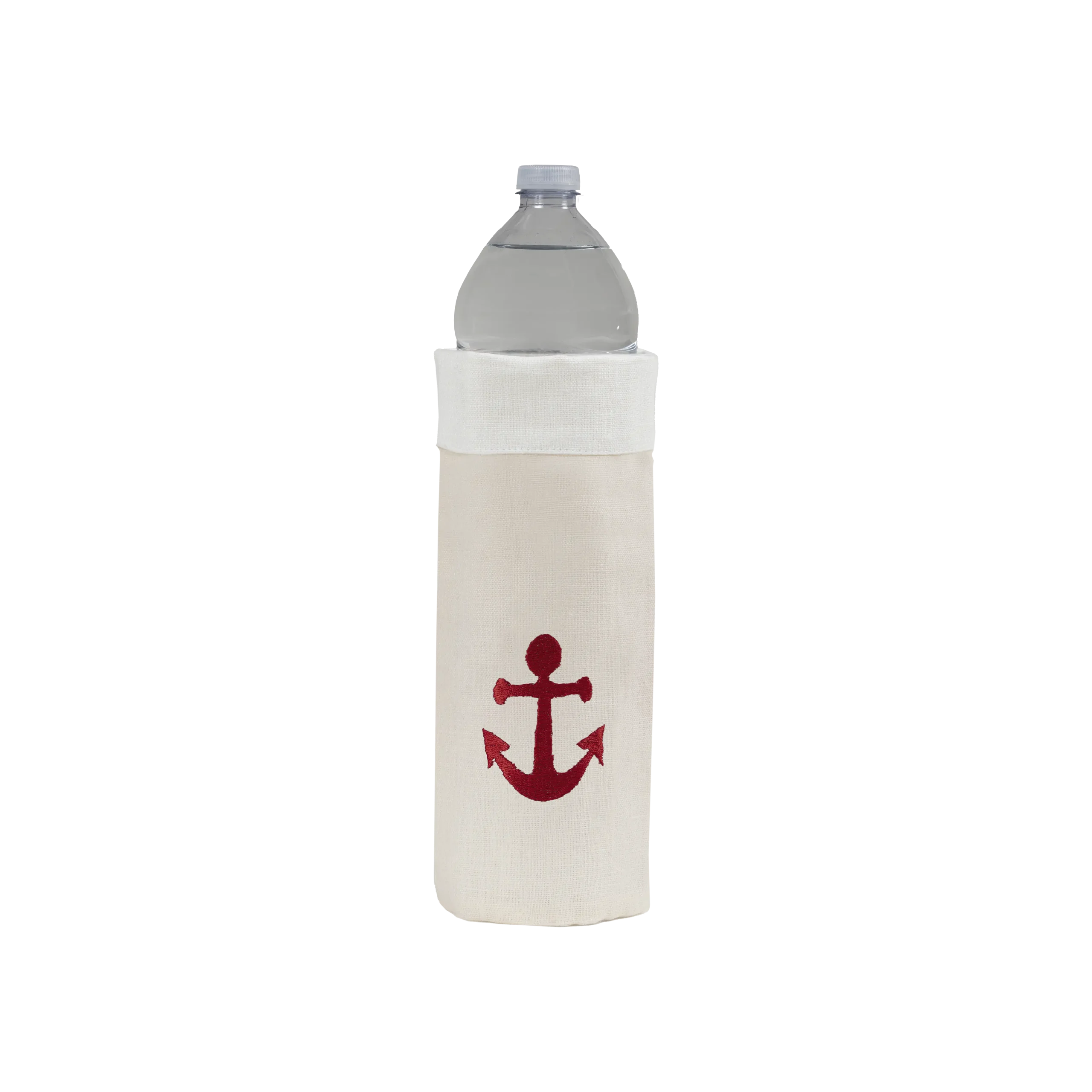 Copri bottiglia con ricamo Ancora Rosso