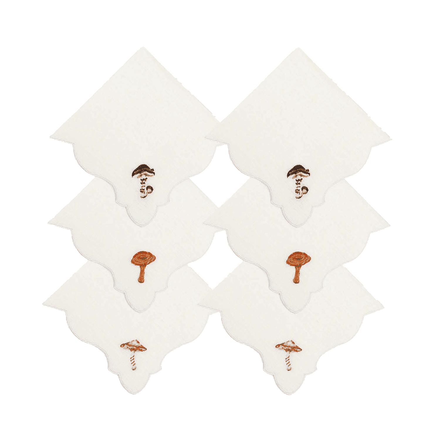 Set di 6 Tovaglioli Angelina Funghi