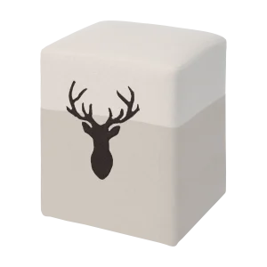pouf cervo avorio bianco