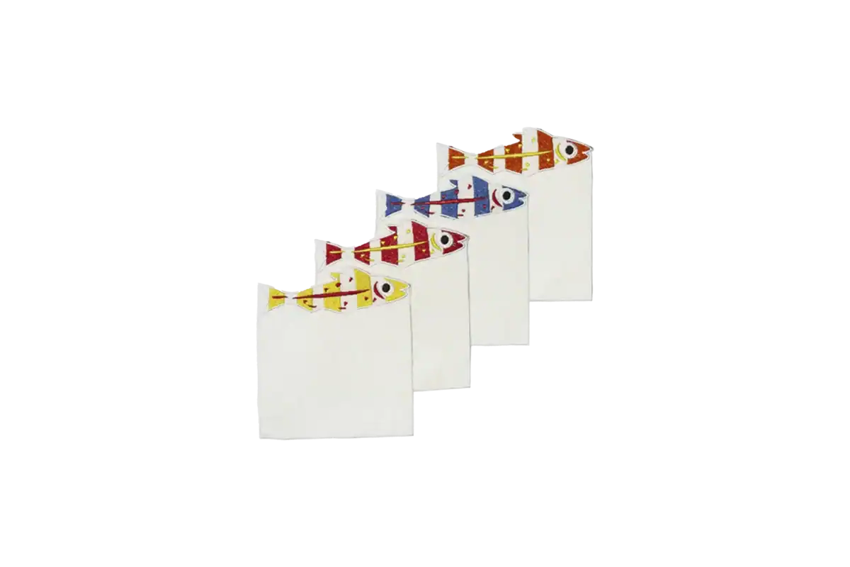 Set di 4 Sottobicchieri Sardine