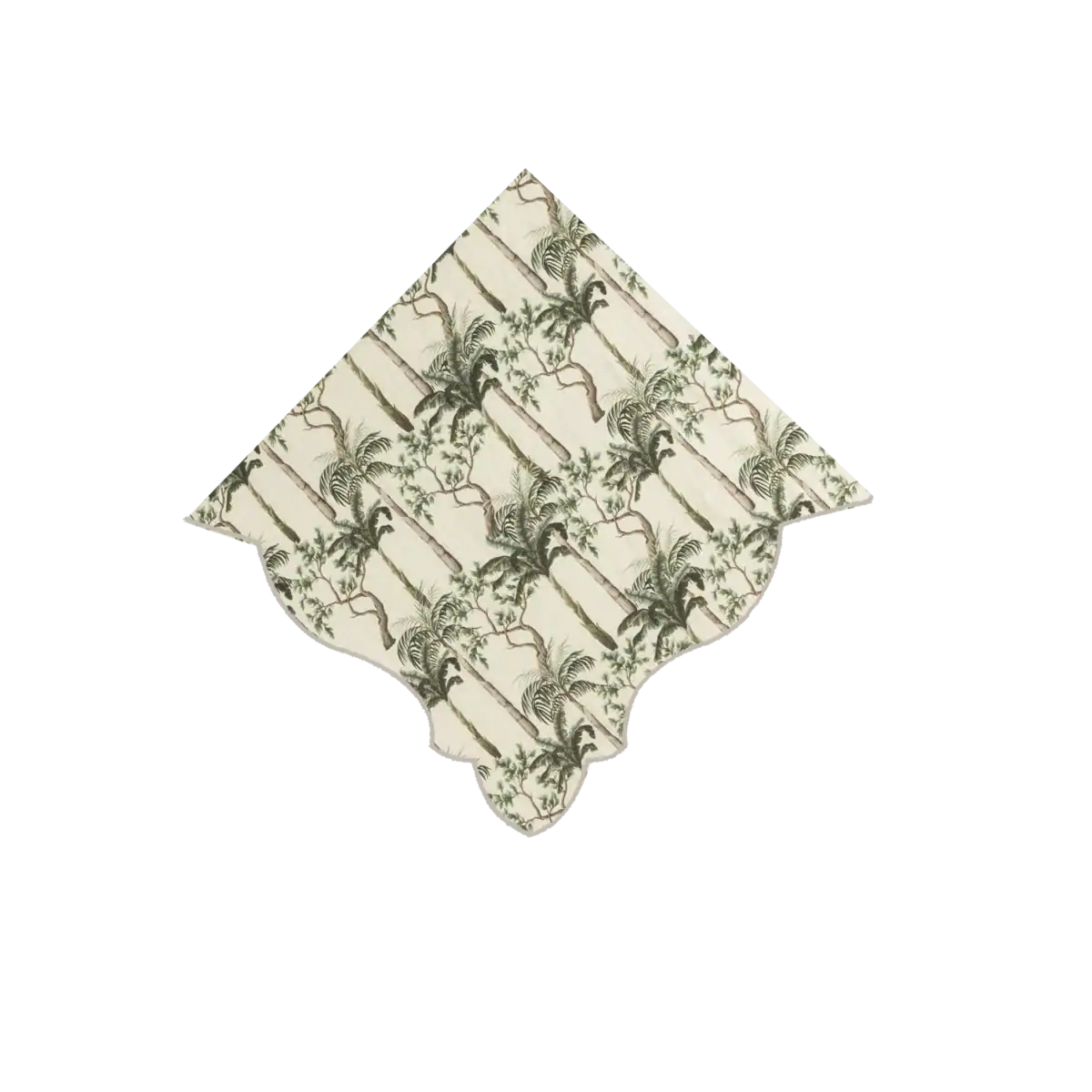 Tovagliolo  in lino avorio con stampa Palme Tropical