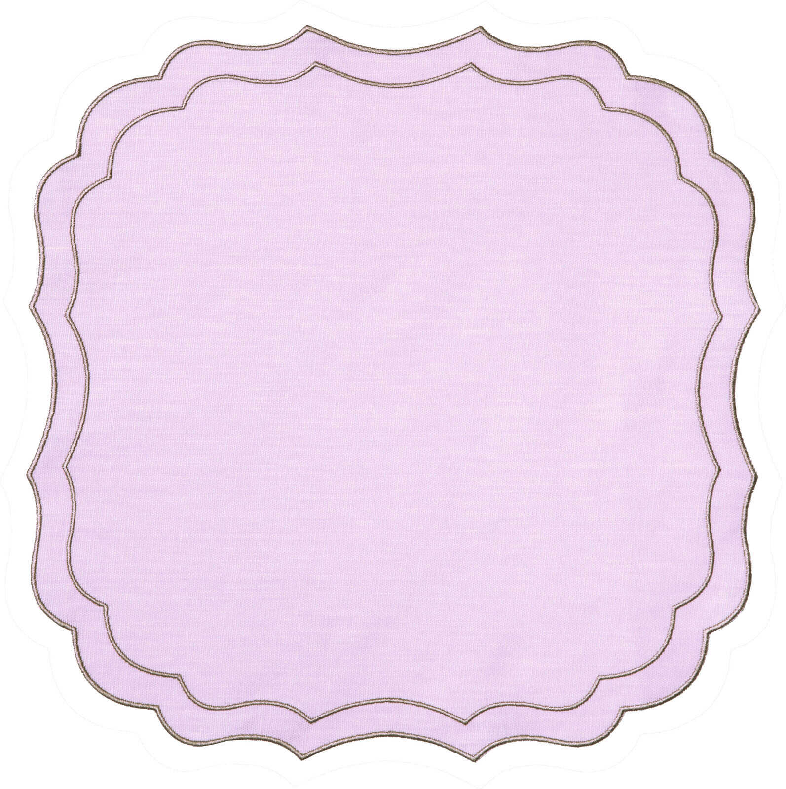 Placemat Krinkle lavande with natural border