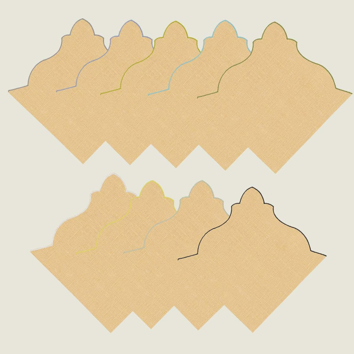 Tovagliolo Angelina in Lino color Rafia e bordo ricamato