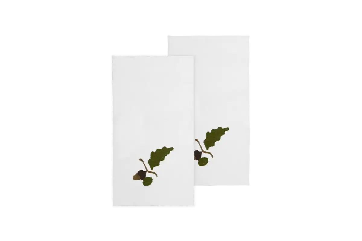 Coppia di Lavette in spugna con Ghianda e foglia di quercia