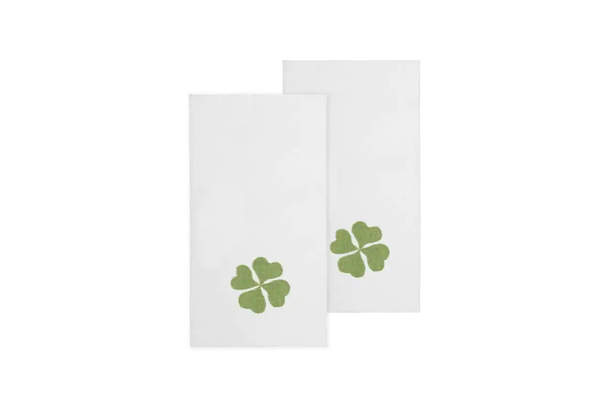 Coppia di Asciugamano Ospiti in spugna Quadrifoglio