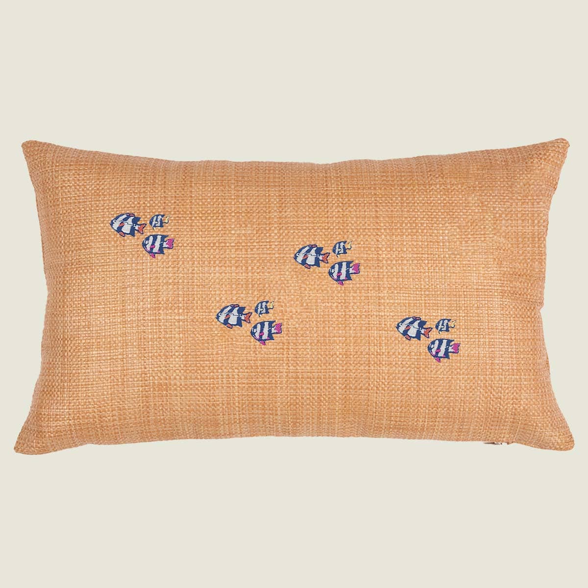 Cuscino in Rafia con Pesci in Fuga