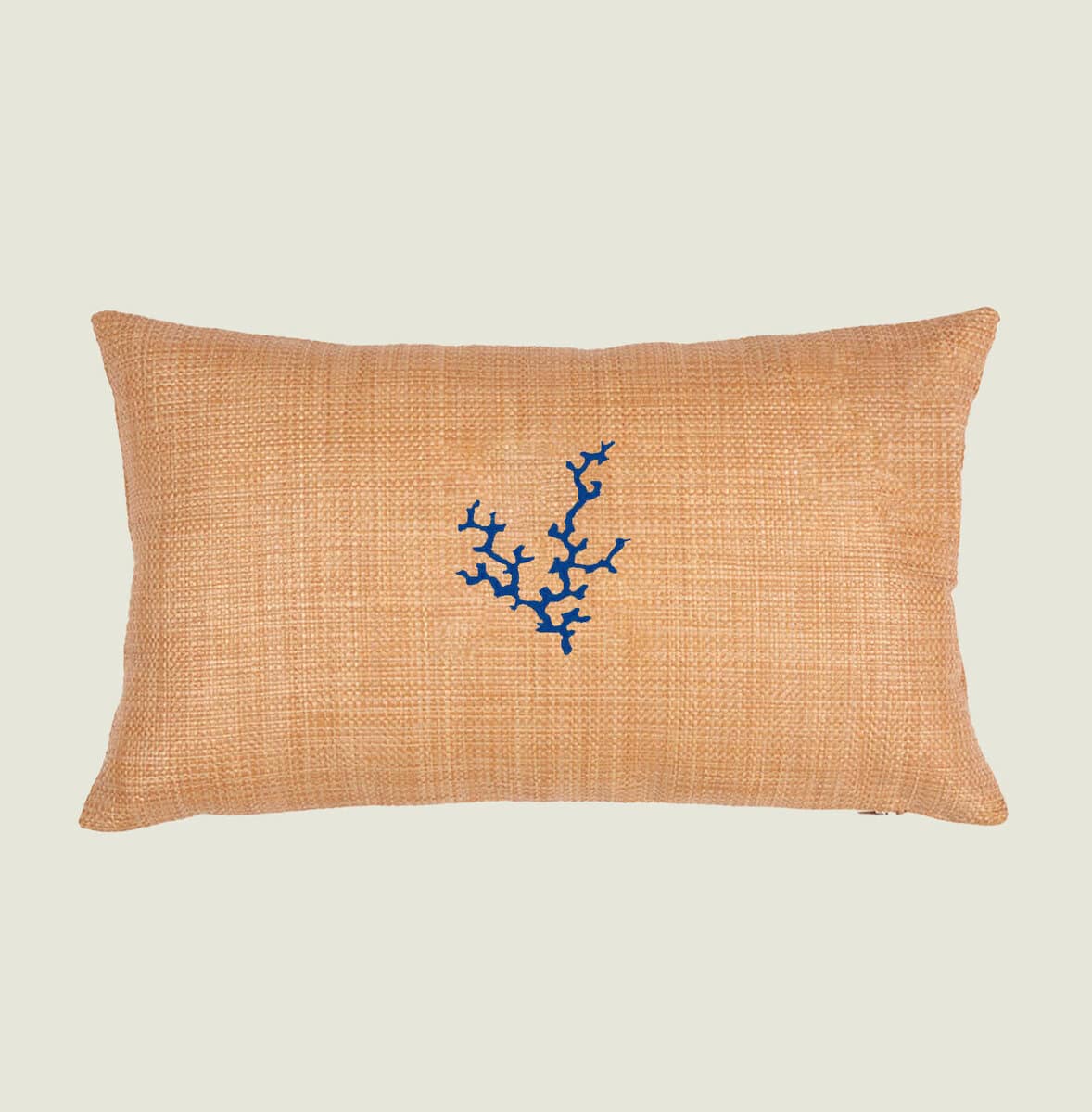 Cuscino in Rafia con Corallo