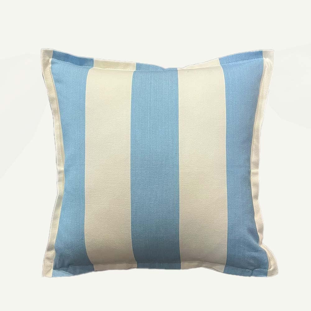 Big Striped Cotton Cushion Sky Blue cm 60×60