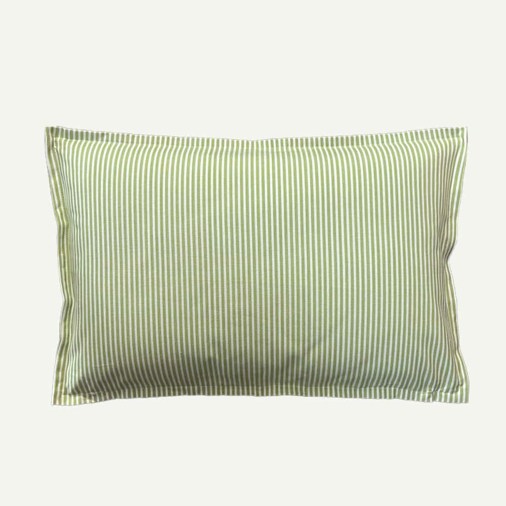 Striped Cotton Cushion Grass Green cm 40×60