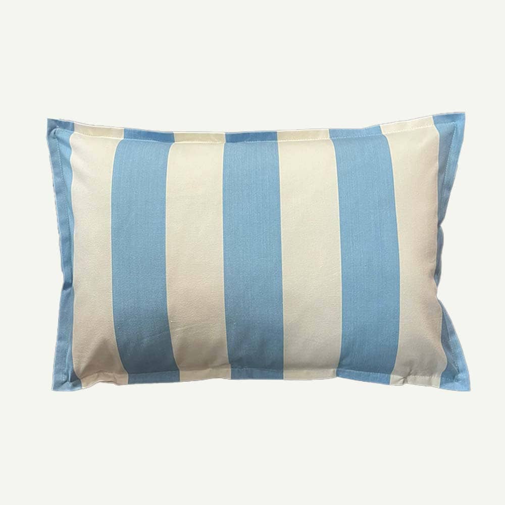 Big Striped Cotton Cushion Sky Blue cm 40×60