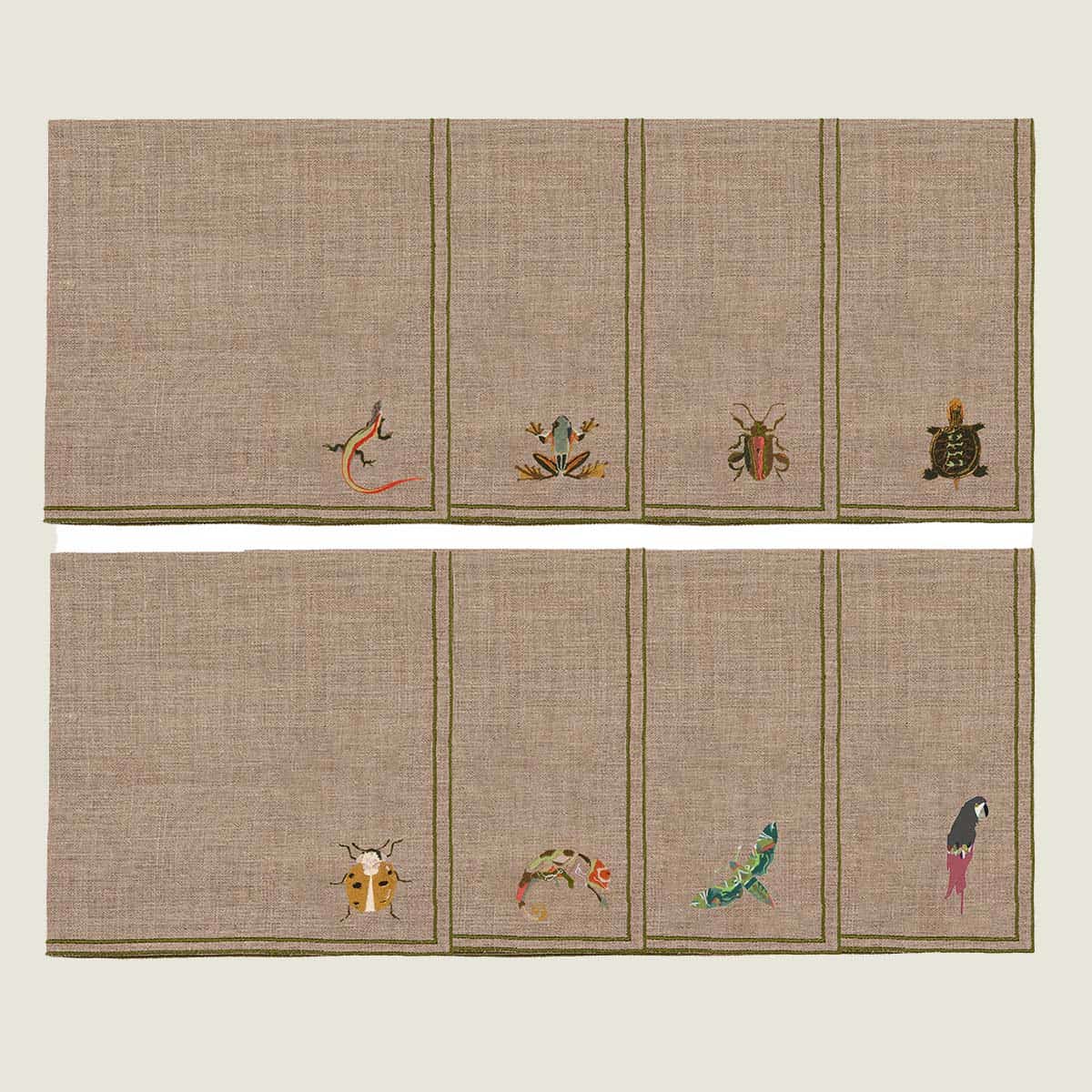 Tovaglioli Animali Esotici Kaki/Oliva