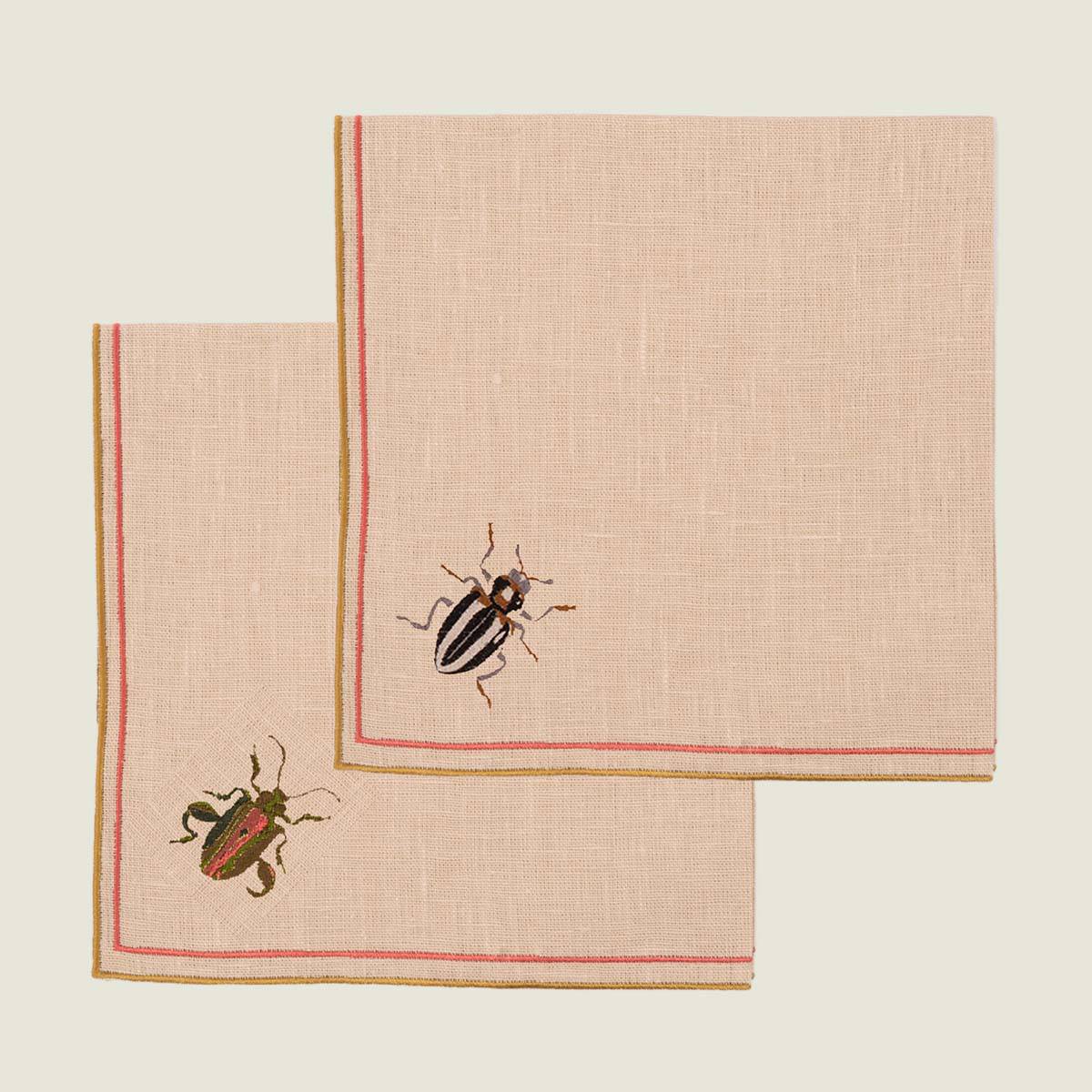 Set di 2 Tovaglioli con Scarabei