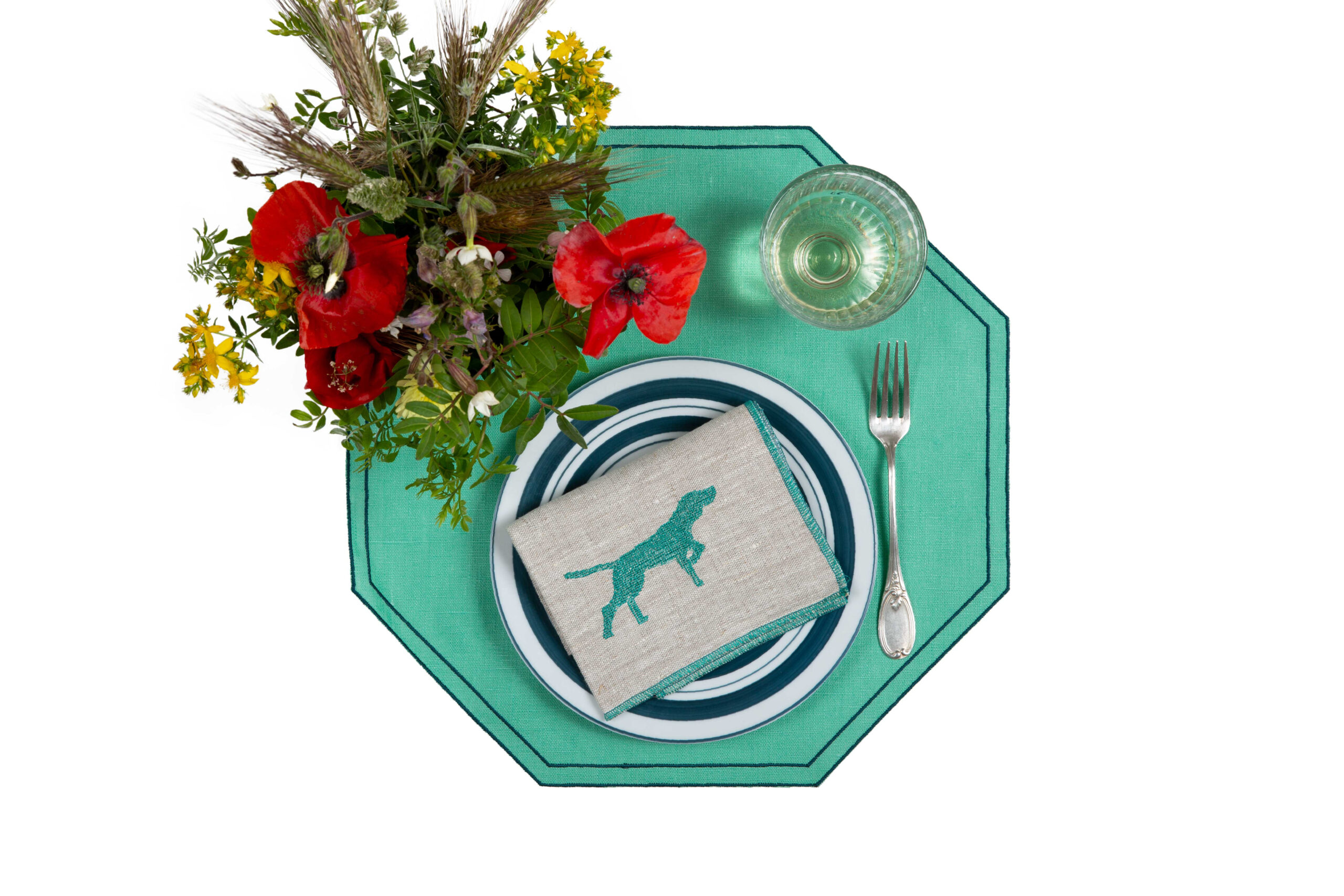 Placemat Octagon Jade Green