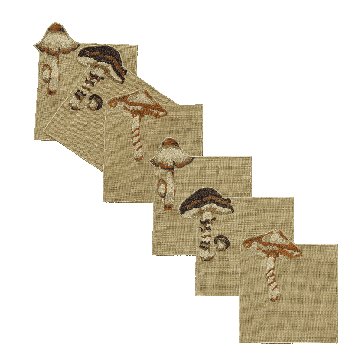 Set di 6 Sottobicchieri Funghi